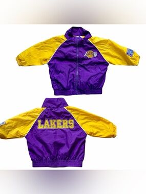 Vintage LA Lakers Kid Athlete Windbreaker -embroidered Size 3/6 Months RARE